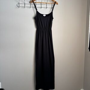 Ardene Women's Small Babydoll Maxi Dress Black Empire Waist‎ Stretchy Festival